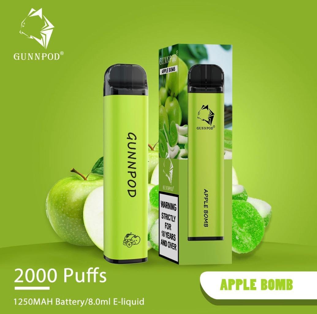 gunnpod apple bomb – 2000 puffs